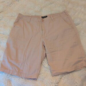 Express Men’s Chino Shorts Size 34 Pink Blush Casual Cotton Flat Front